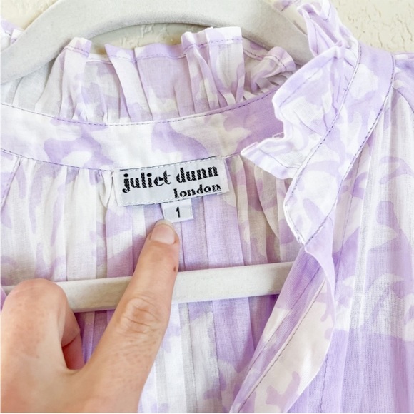 Juliet Dunn Blouson Dress in Palladio Print Lilac Purple Size 1 Small - Picture 6 of 6